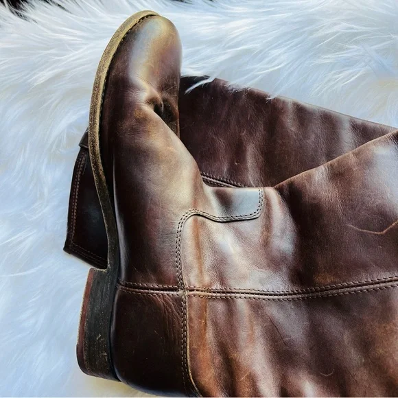 Frye boots - size 7.5 dark brown all leather pull on boots - Picture 3 of 9